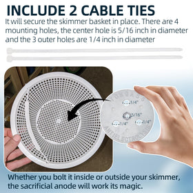 TonGass zinc anode weight includes cable ties for quick secure placement