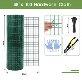 TONGMO 19-gauge green welded wire provides sturdy outdoor enclosures.