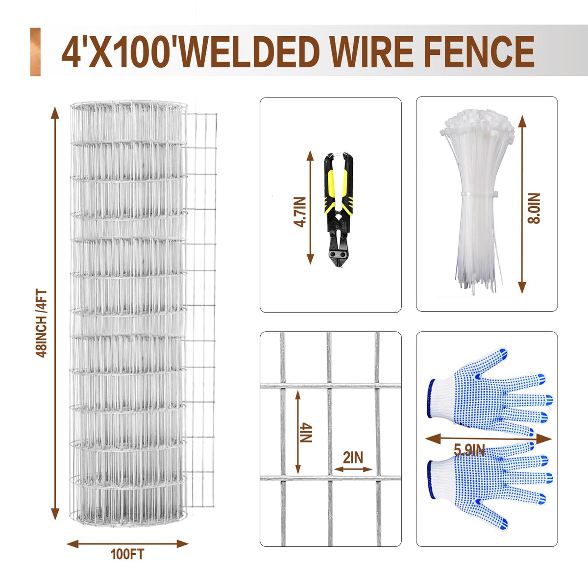 Tongmo 2x4 inch mesh close-up shows strong welds and even spacing.