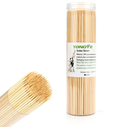 TONGYE 10inch bamboo skewers in cylindrical packaging for neat storage