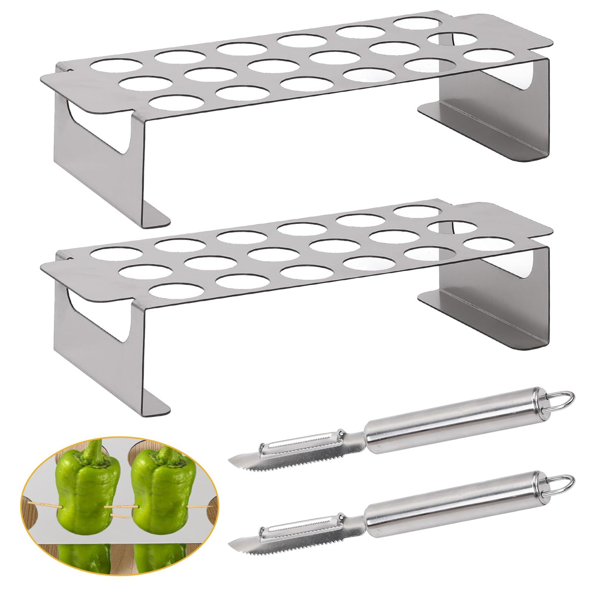 Tongyuyan jalapeno popper holder on grill ensures even cooking
