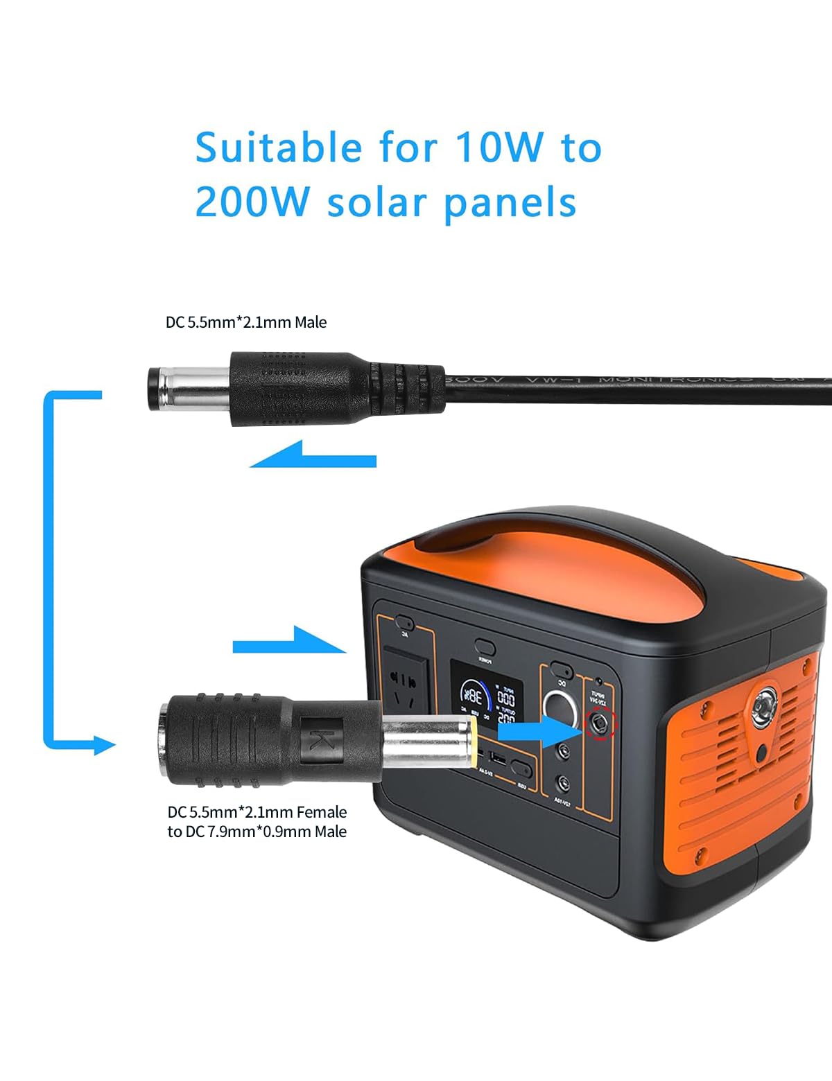 Tonton DC power plug connectors pack with two adapters for flexible power solutions
