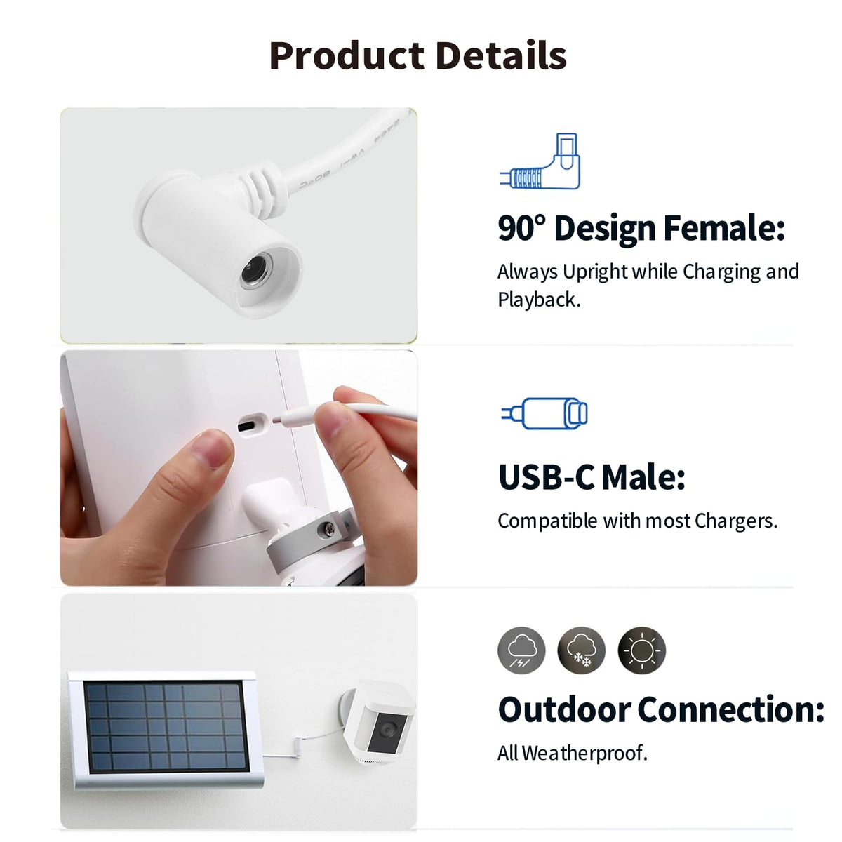 Tonton USB-C adapter compatible with Spotlight Cam Pro for outdoor setups.