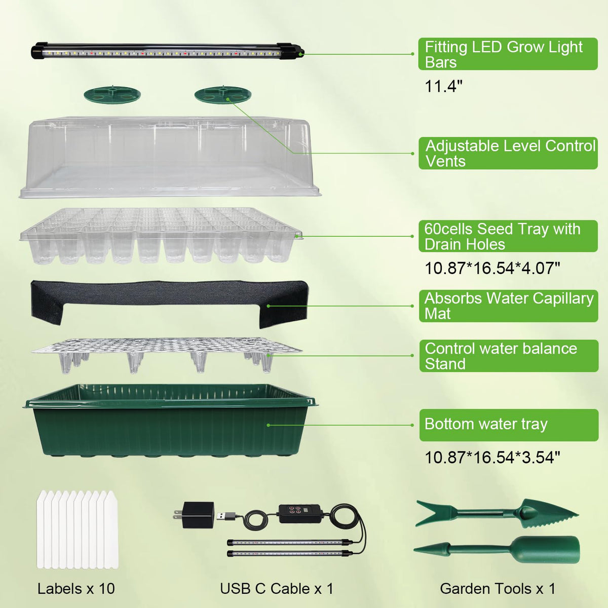 TONYFUL humidity dome creates a stable environment for tender sprouts.