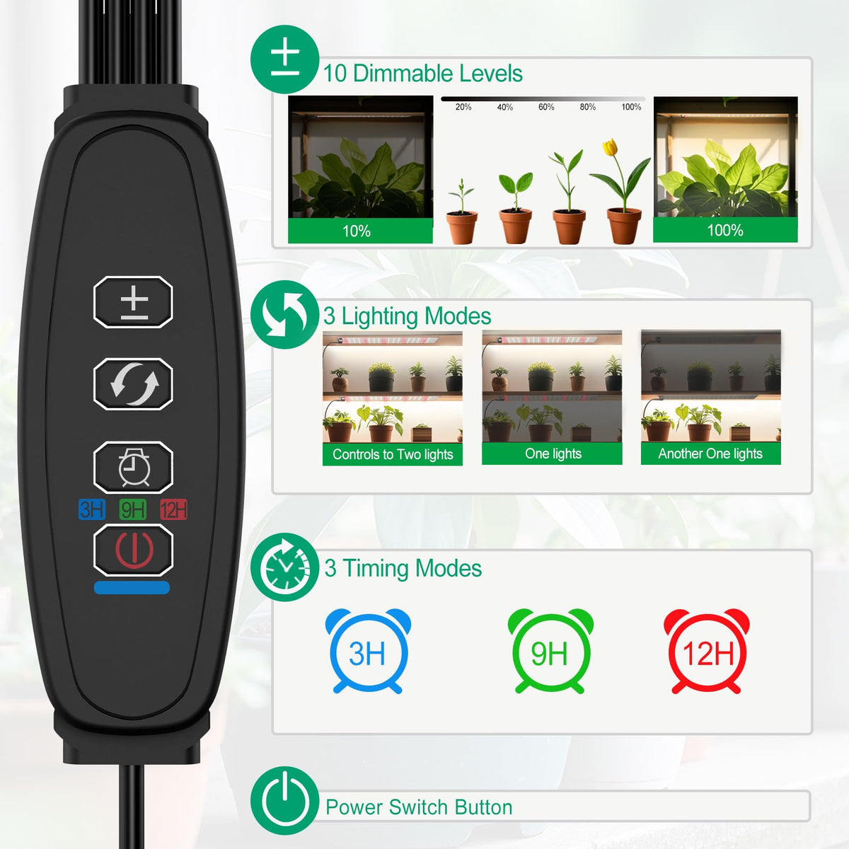 TONYFUL LED Grow Light heat-dissipation aluminum body supports steady performance.