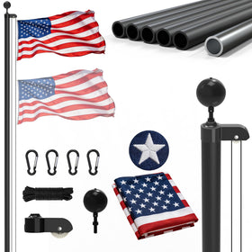 TONYINGO flag pole 20ft with US flag for durable outdoor display.