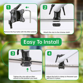 TooAemiS weed eater handle extension bracket clamp is attached.
