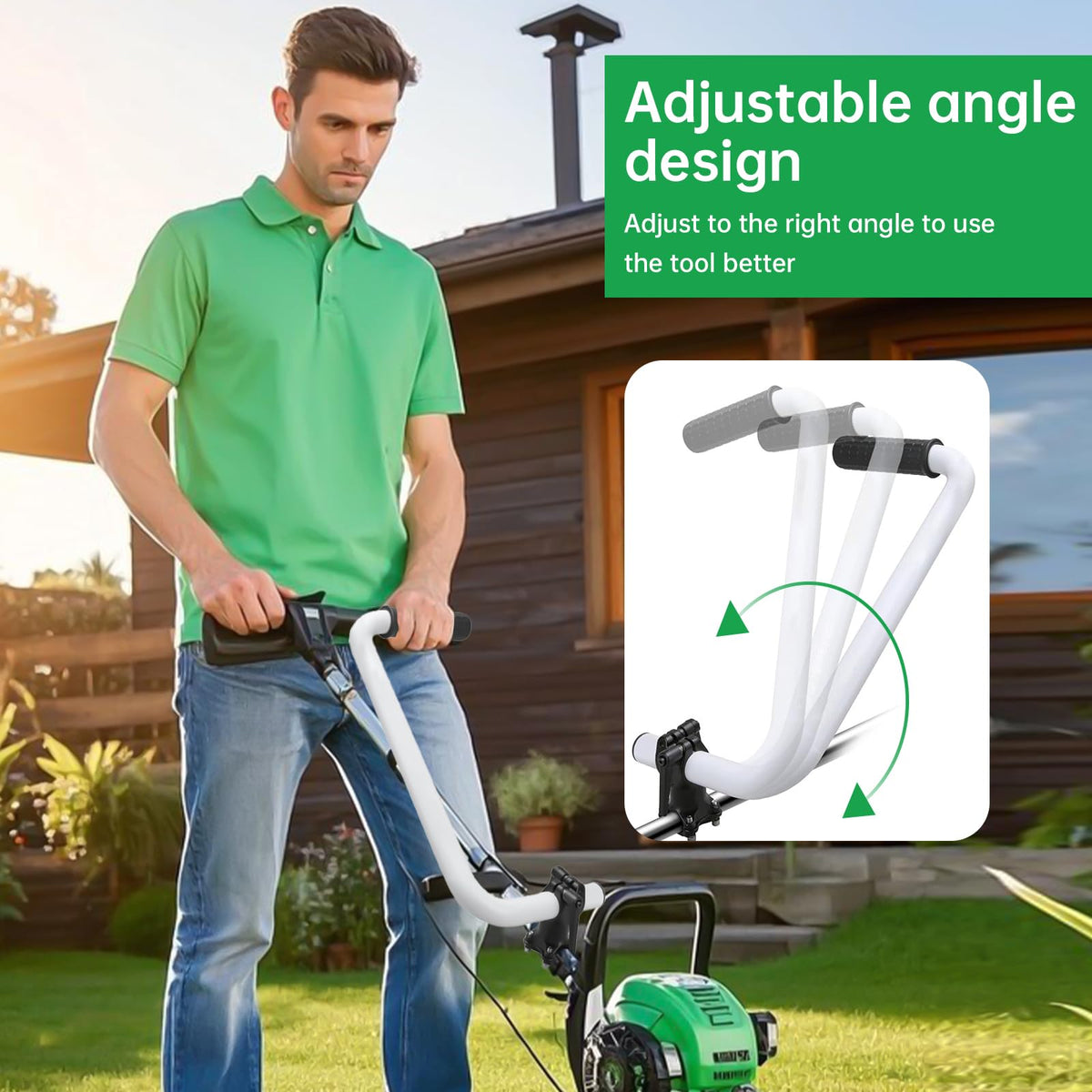 TooAemiS weed eater handle extension showcases non-slip ergonomic grip.
