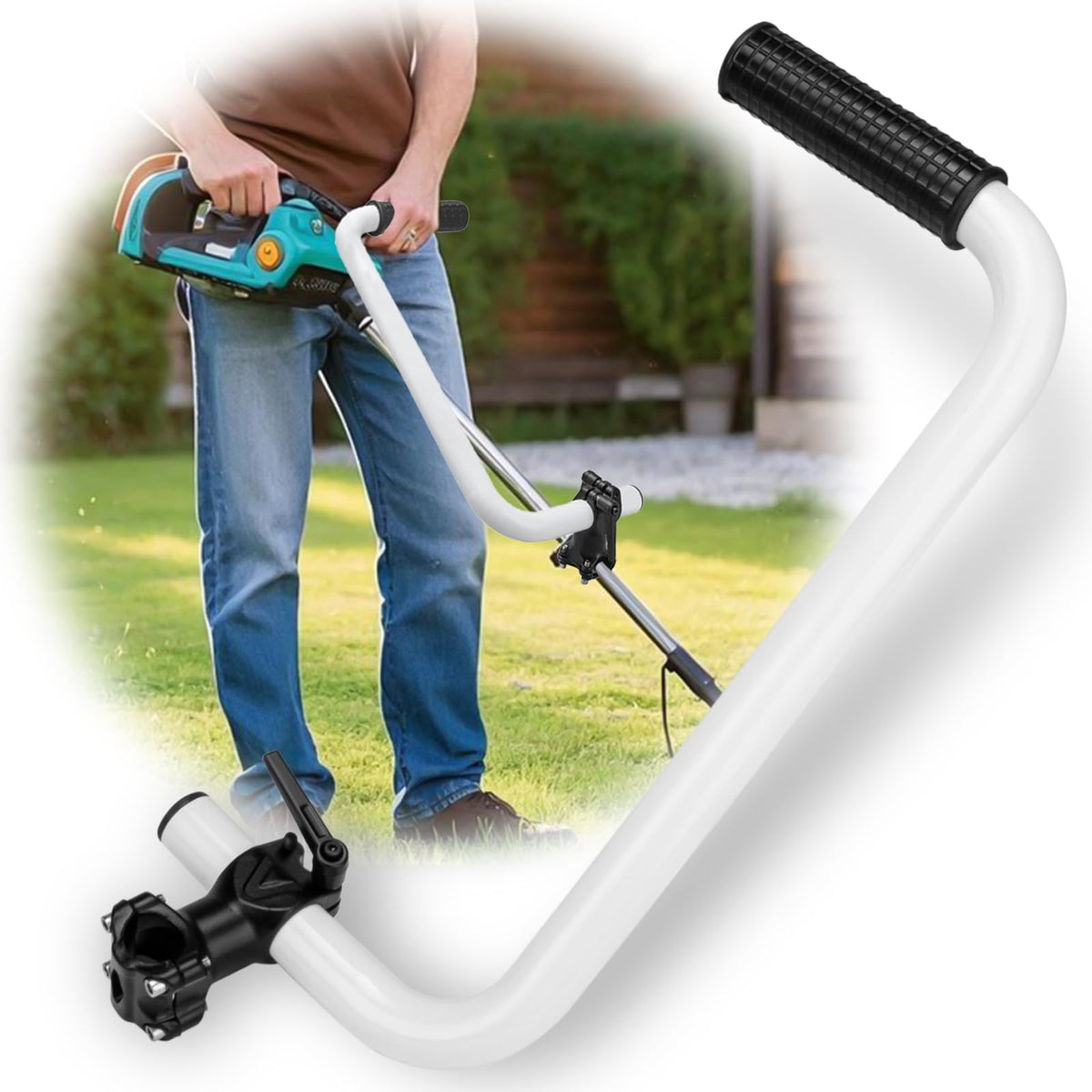 TooAemiS weed eater handle extension product shot highlights ergonomic grip.