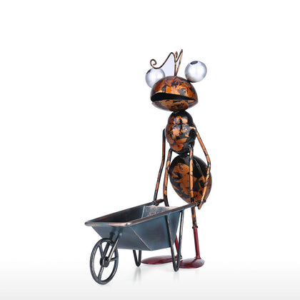 Tooarts ant garden decor: ant with bucket removable for versatile potting displays.