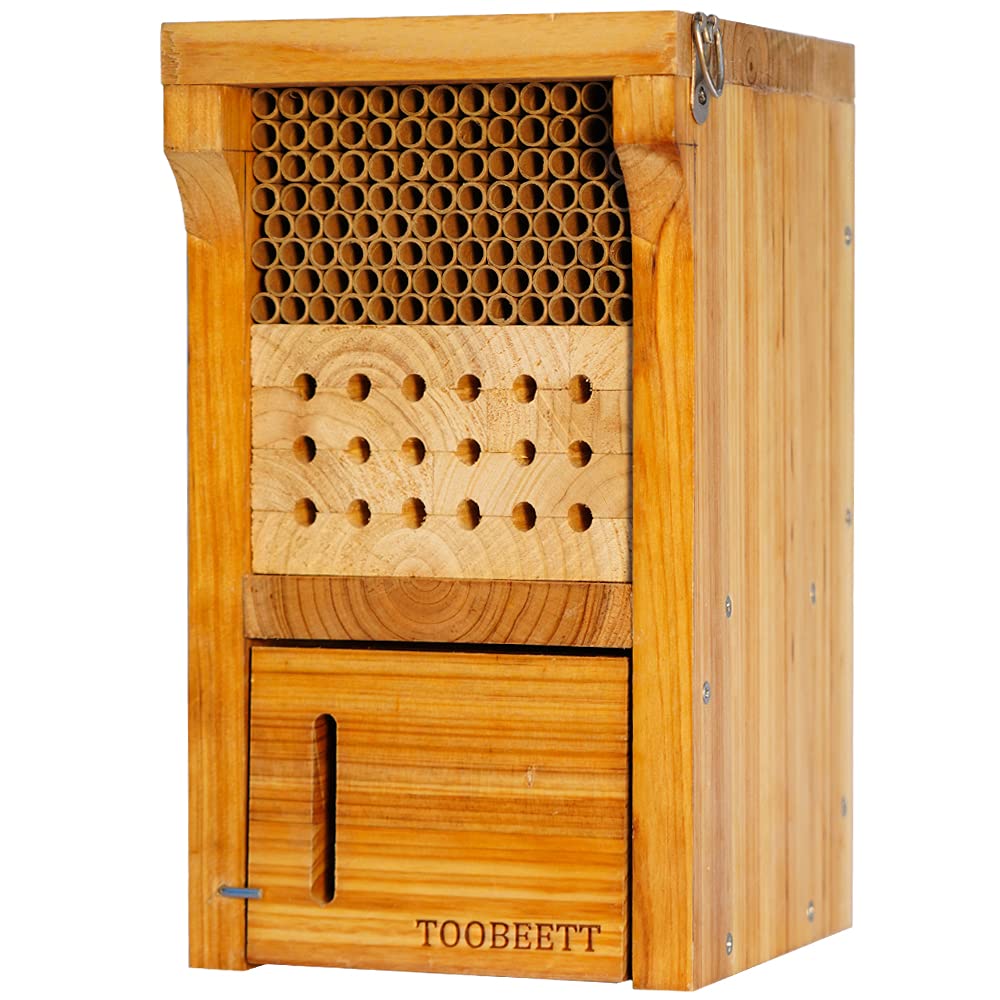 TOOBEETT Mason Bee House exterior shows wax coating for weather protection.