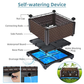 Toocust elevated rectangular planter shows deep soil chamber for robust roots.