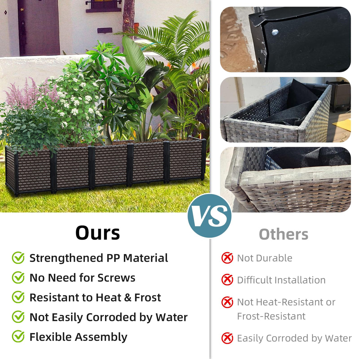 Toocust raised garden bed on legs for easy access and airflow.