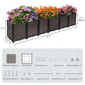 Toocust rectangular garden planter highlights versatile outdoor use for flowers.