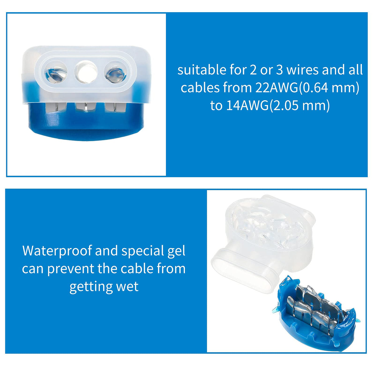 TOODOO 3-way wire connector designed for outdoor use.