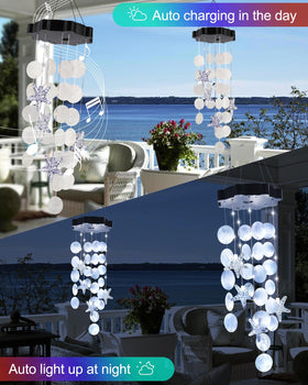 Toodour natural-seashells-hanging-light beachy mood for porch or patio