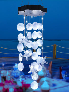 Toodour Solar Wind Chimes outdoor-shell-gift glow enhances porch ambiance at night