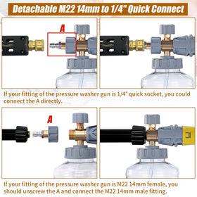 Versatile compatibility with 1/4 inch and M22 fittings