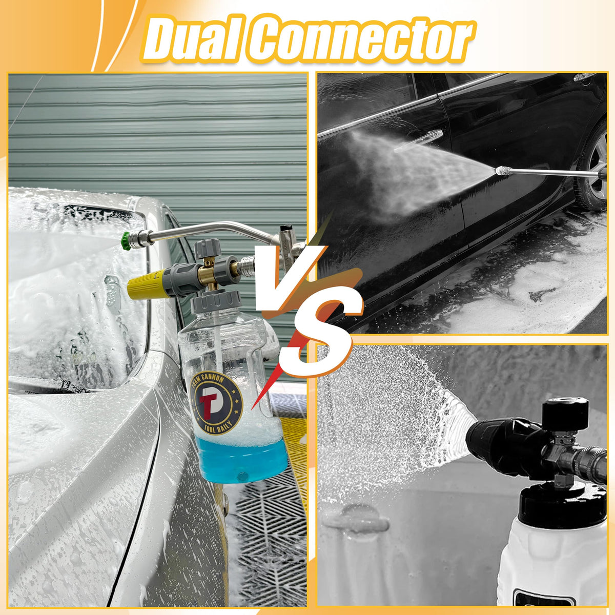 Tool Daily foam cannon featuring a two-way shuttle valve for easy mode change
