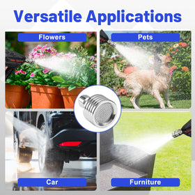 Tool Daily garden-watering nozzle softly waters plants and seedlings.