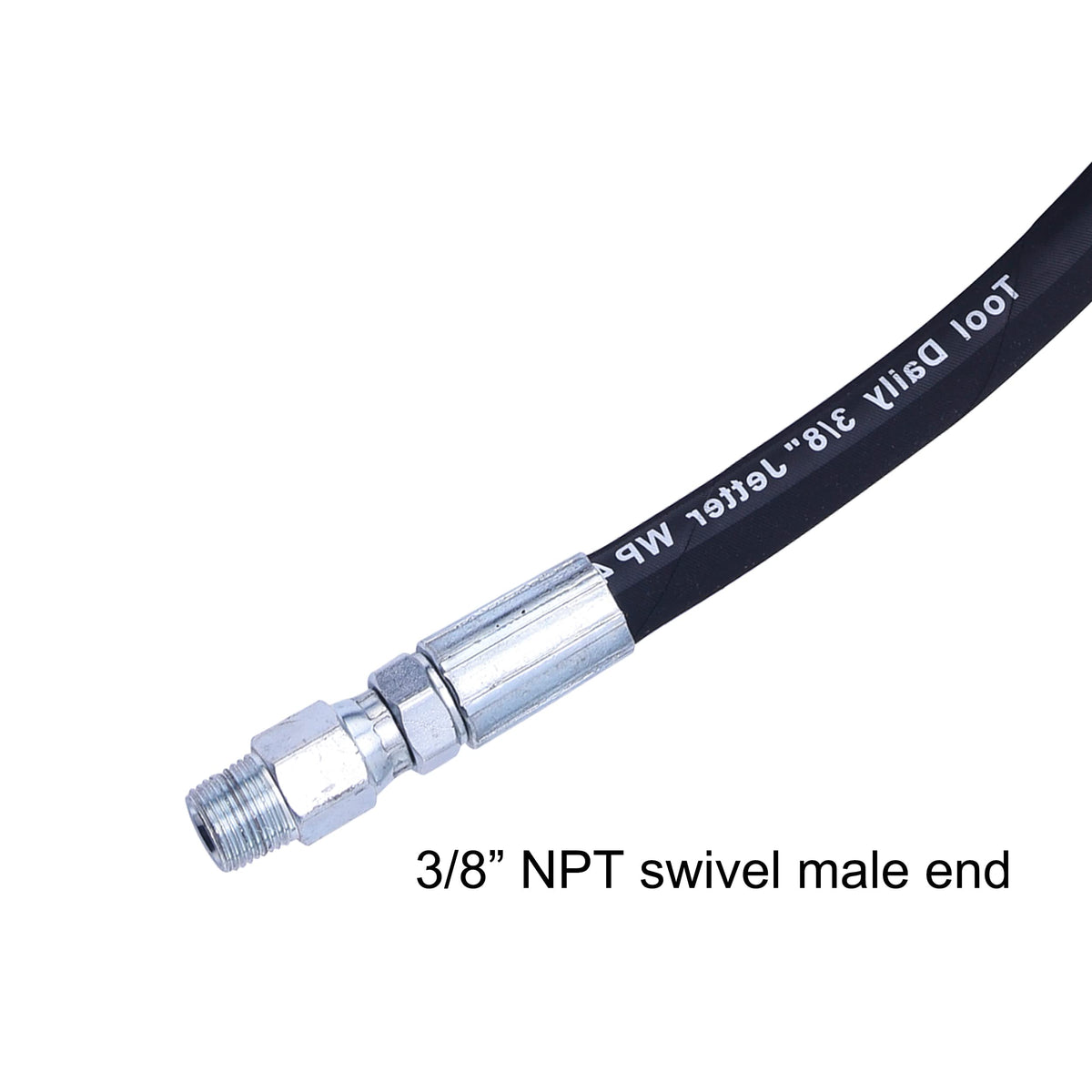 Tool Daily jumper hose with quick-connect kit for fast pump-to-reel setup.