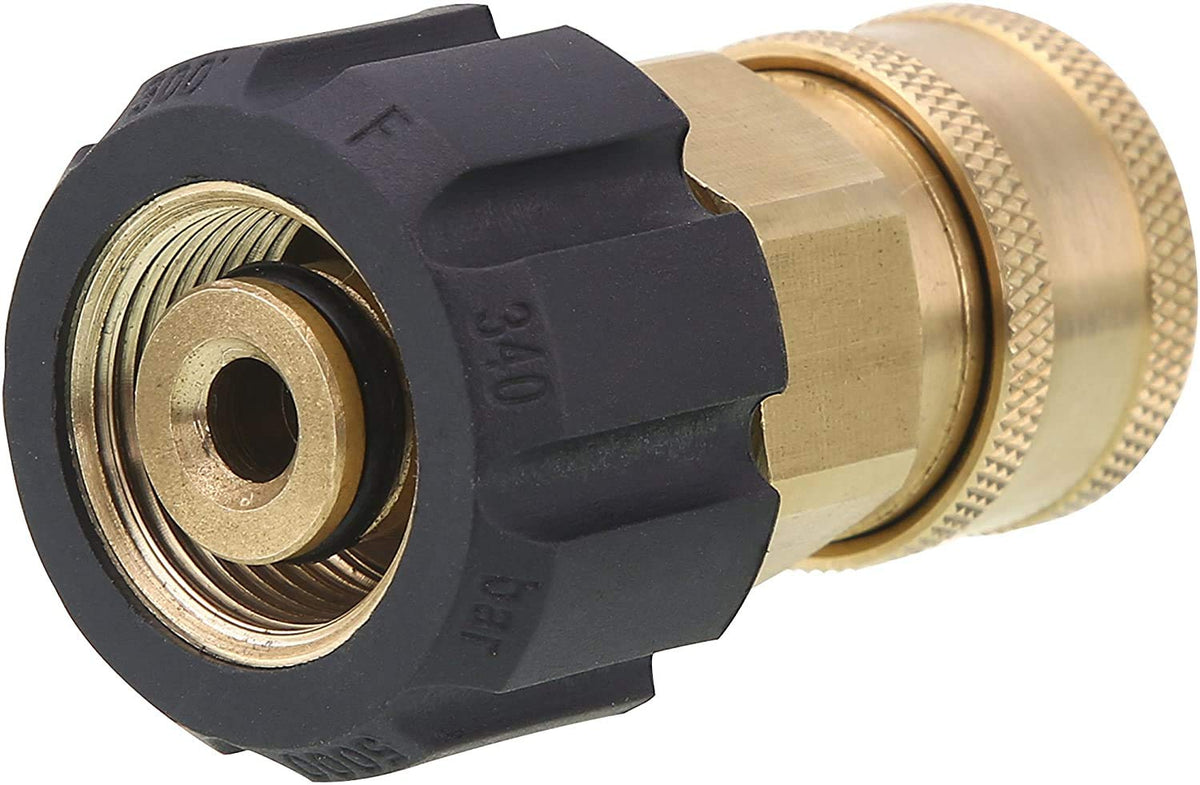 Tool Daily 3/8 to M22 adapter fits high-pressure systems up to 5,000 PSI.