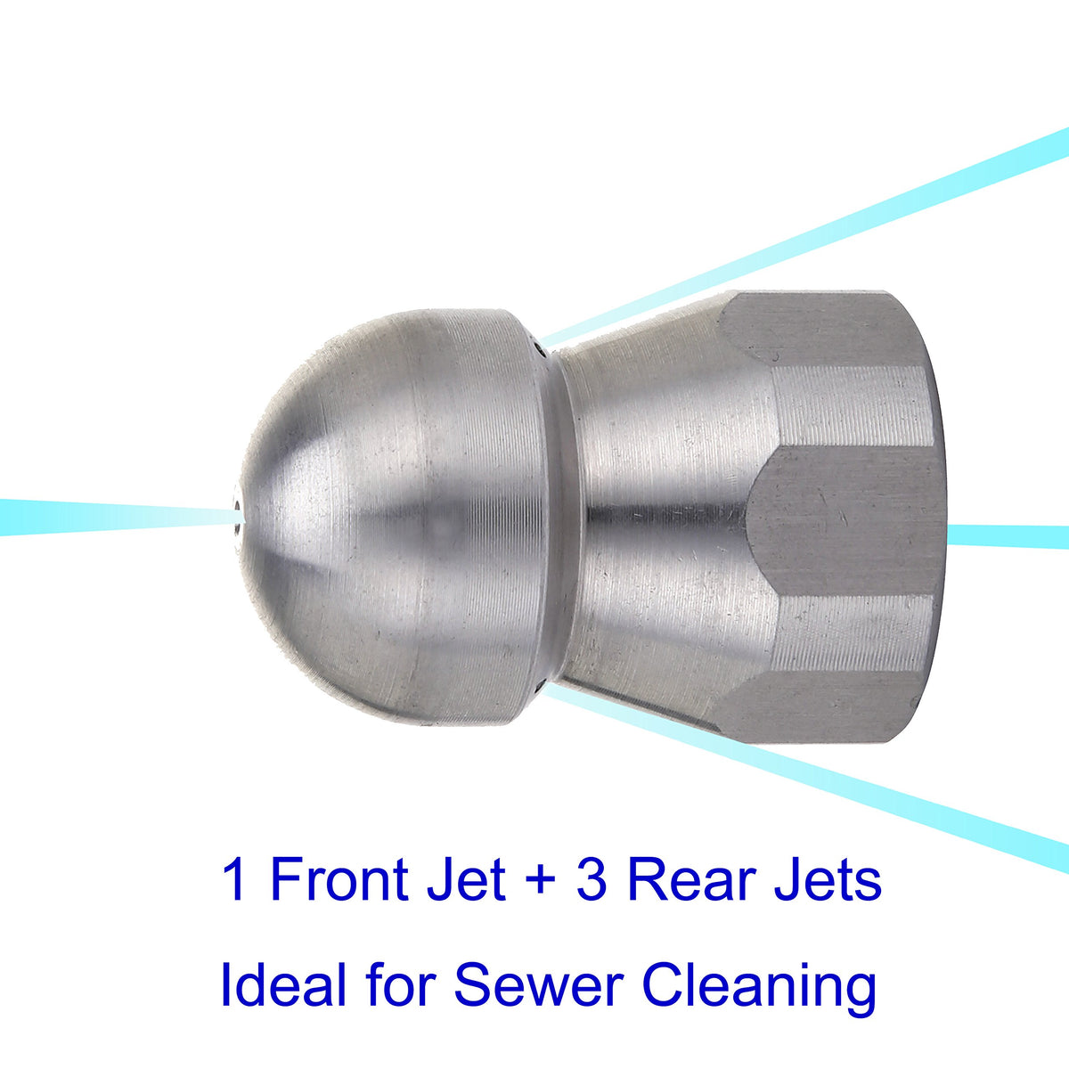 Tool Daily front jet at 0 degrees targets clogs near the drain