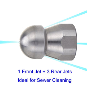 Tool Daily front jet at 0 degrees targets clogs near the drain