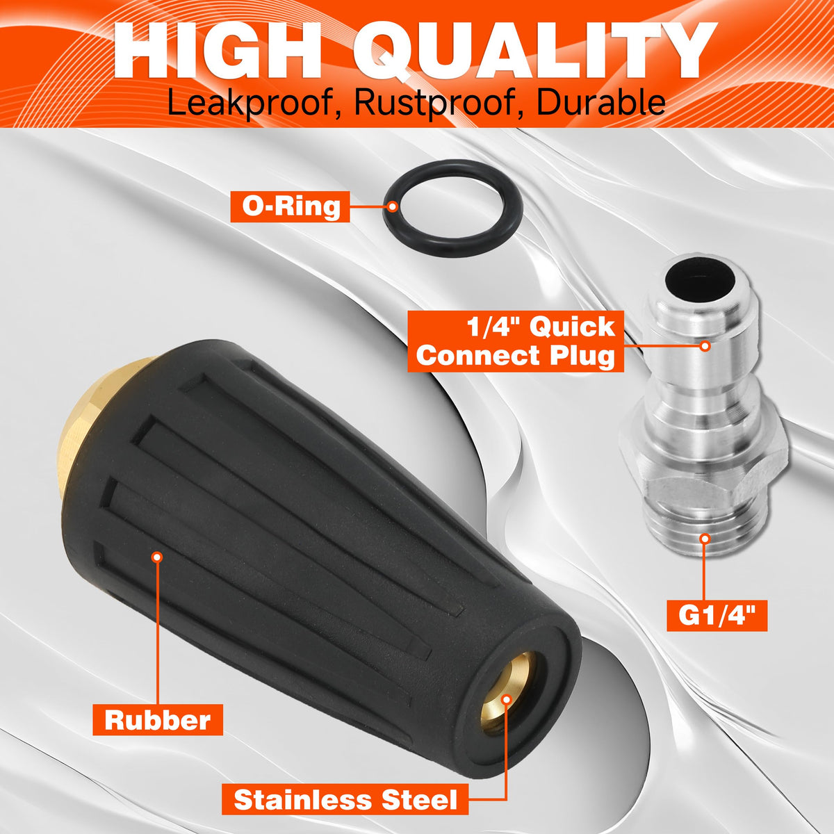 Tool Daily Turbo Nozzle with 1/4 inch quick-connect fits most pressure washers.