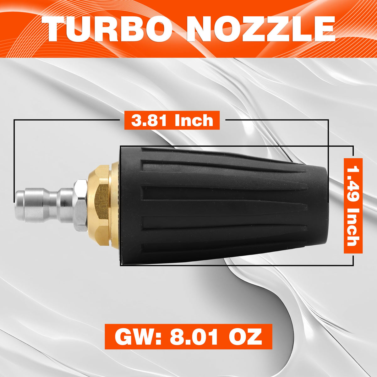 Tool Daily Turbo Nozzle includes a rubber outer layer to absorb impacts.