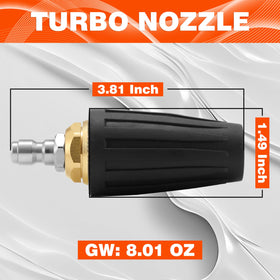 Tool Daily Turbo Nozzle includes a rubber outer layer to absorb impacts.