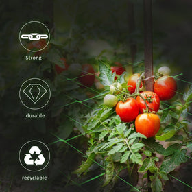 Toolazy Trellis Netting high-strength polypropylene offers durable resistance to chemicals and aging