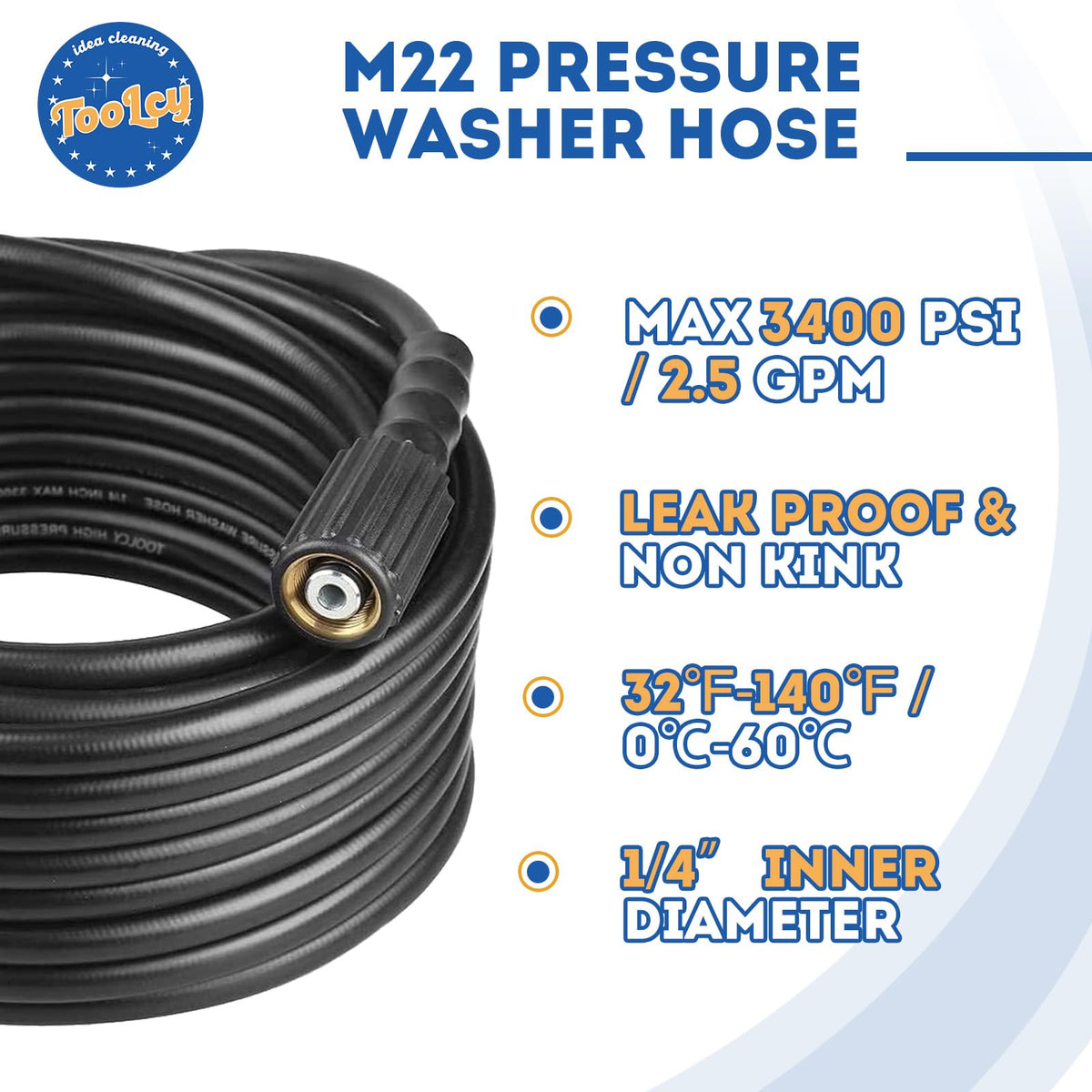 TOOLCY brass M22 fittings provide durable leak-free connections.