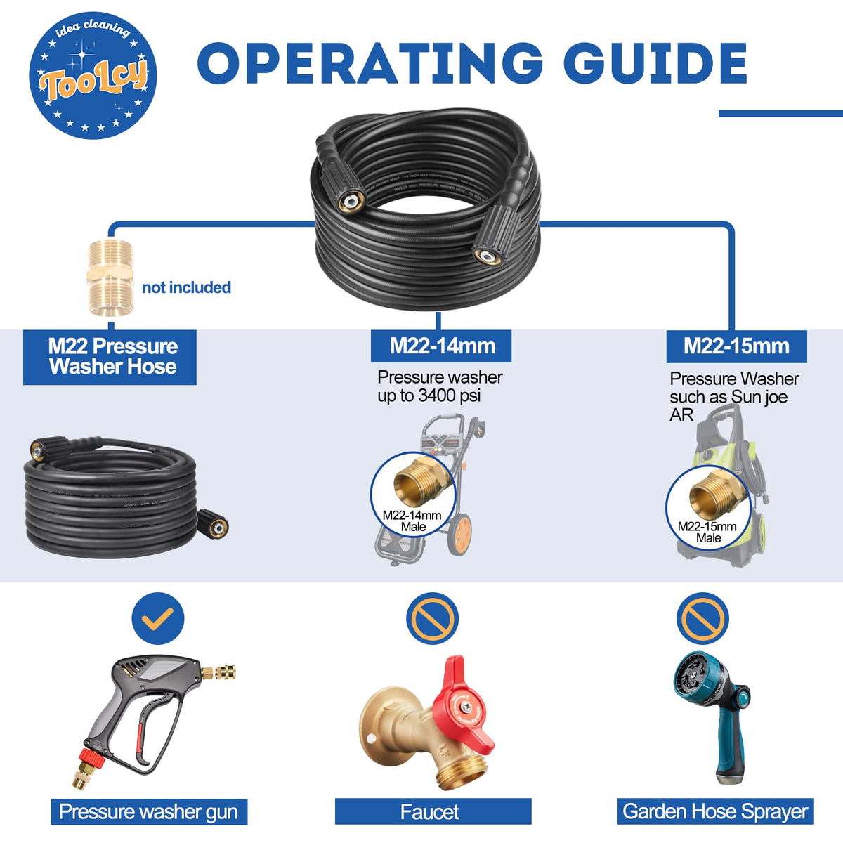 TOOLCY easy-to-store hose that rolls up neatly after use.
