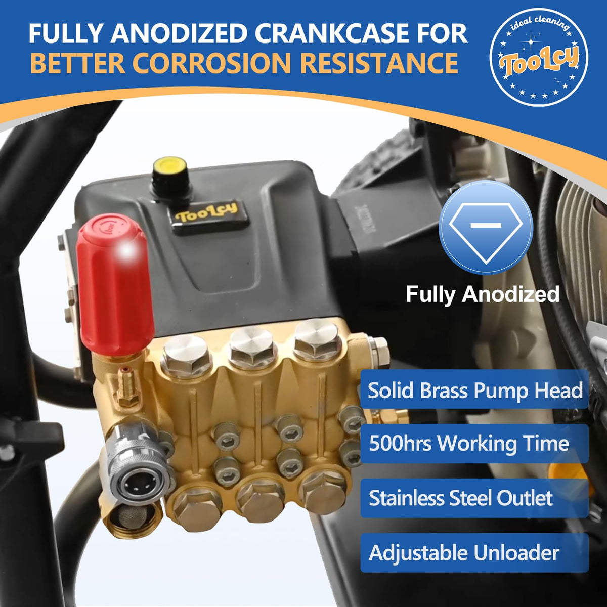 TOOLCY 3/8 inch quick connect output for versatile connections