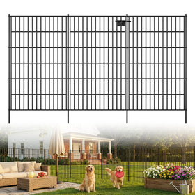 Toolterritary 5-panel no-dig fence with gate provides durable outdoor pet containment.
