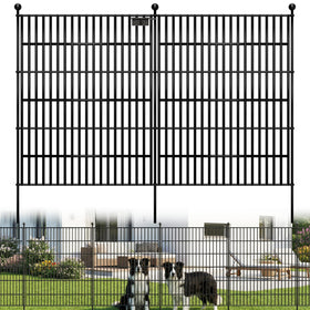 Toolterritary 5-panel no-dig garden fence front view shows sturdy rustproof steel.