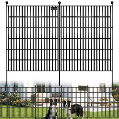 Toolterritary 5-panel no-dig garden fence front view shows sturdy rustproof steel.