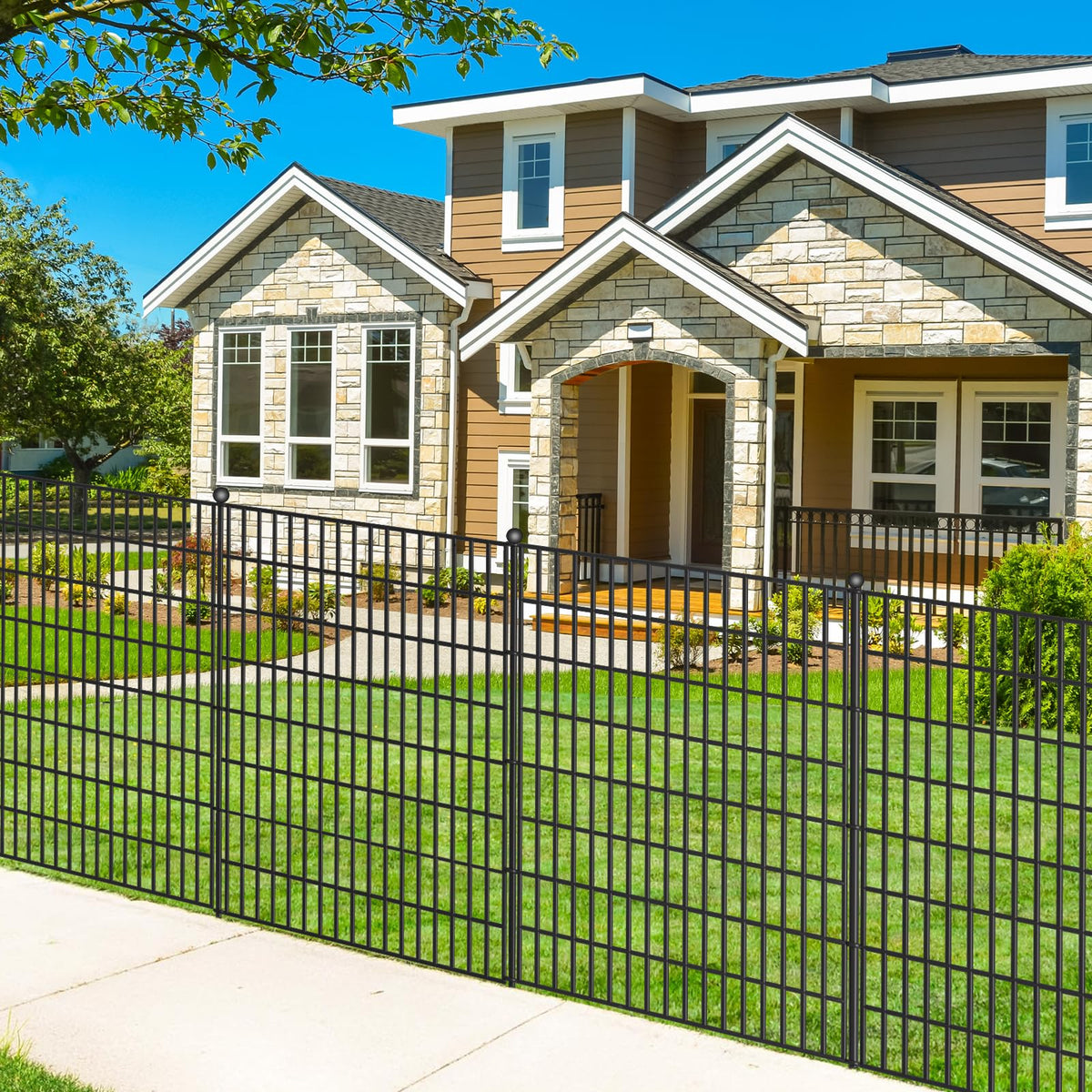 Toolterritary 5-panel no-dig fence side profile highlights easy staking setup.