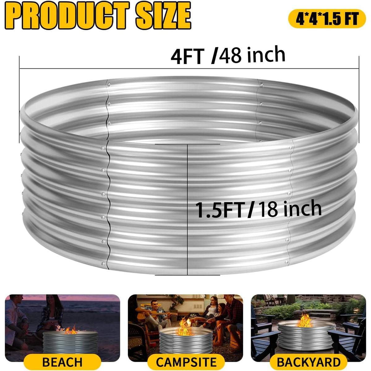Toolterritary detachable fire ring ideal for camping and outdoor events.