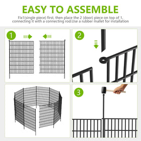 Toolterritary garden fence protecting plants with a sleek black finish.