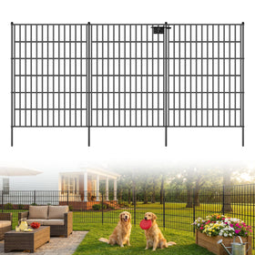 Toolterritary no-dig fence panel front view highlights rust-resistant metal for outdoor yards