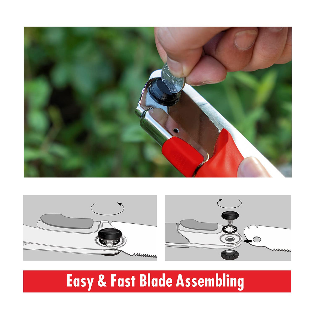 Toolux saw uses three-blade design for efficient cuts through dry wood.