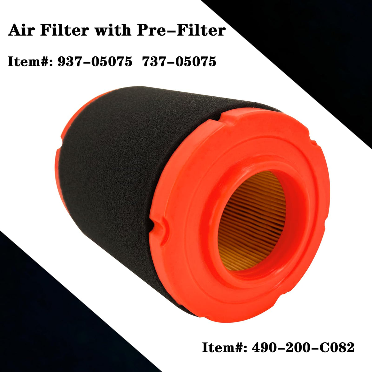 Toolyuan 937-05075 air filter inside Cub Cadet housing for easy swap.