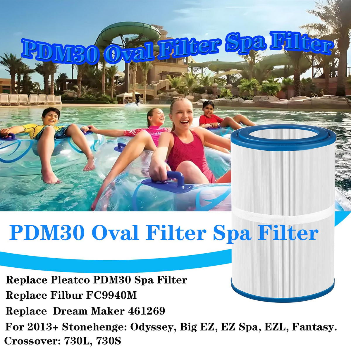 Toolyuan PDM30 oval filter in 730L-730S crossover spa setup