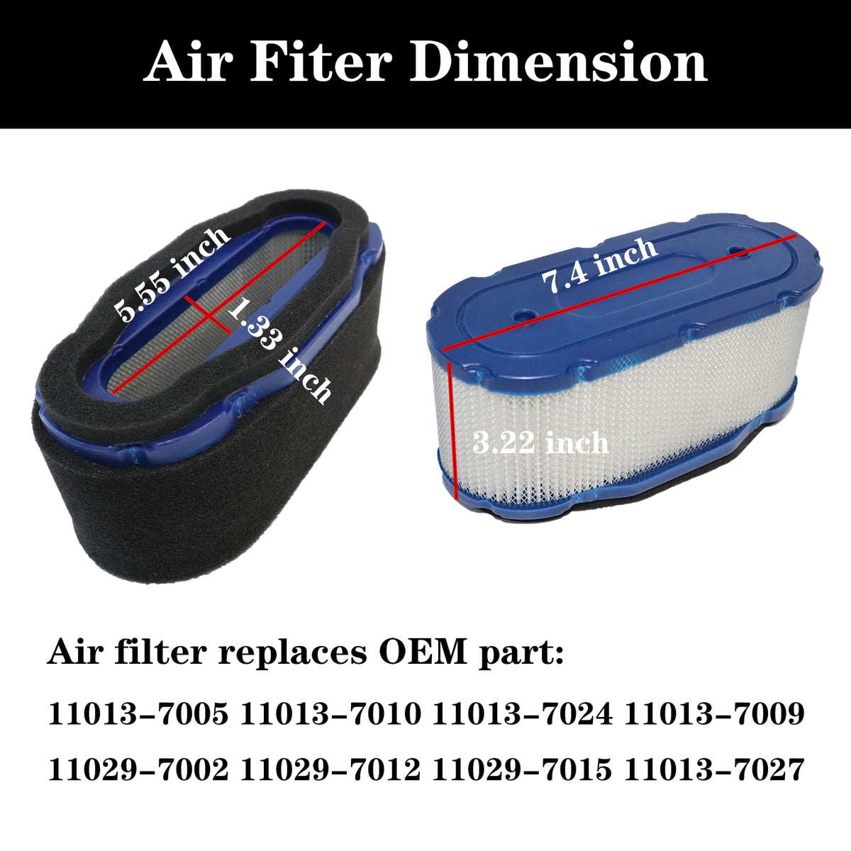Toolyuan pre-filter for Cub Cadet RZT50 extends filter life and engine breathing.