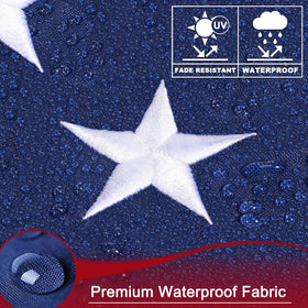 TOOUP American Flag 5x8 features waterproof and UV-protective coating.