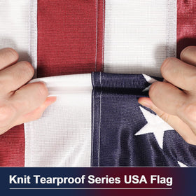 TOOUP knit American Flag 4x6 waterproof coating supports all-weather durability.