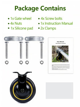 TOOPTATE gate wheel installed on a farm gate