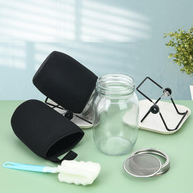 Toowood cleaning brush facilitates easy, thorough sprout jar cleaning.